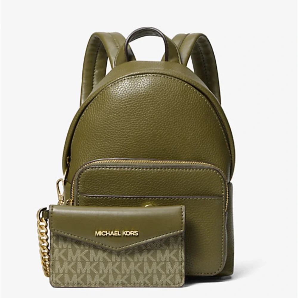 MICHAEL KORS Maisie Extra-Small Pebbled Leather 2-in-1 Backpack Olive NWT